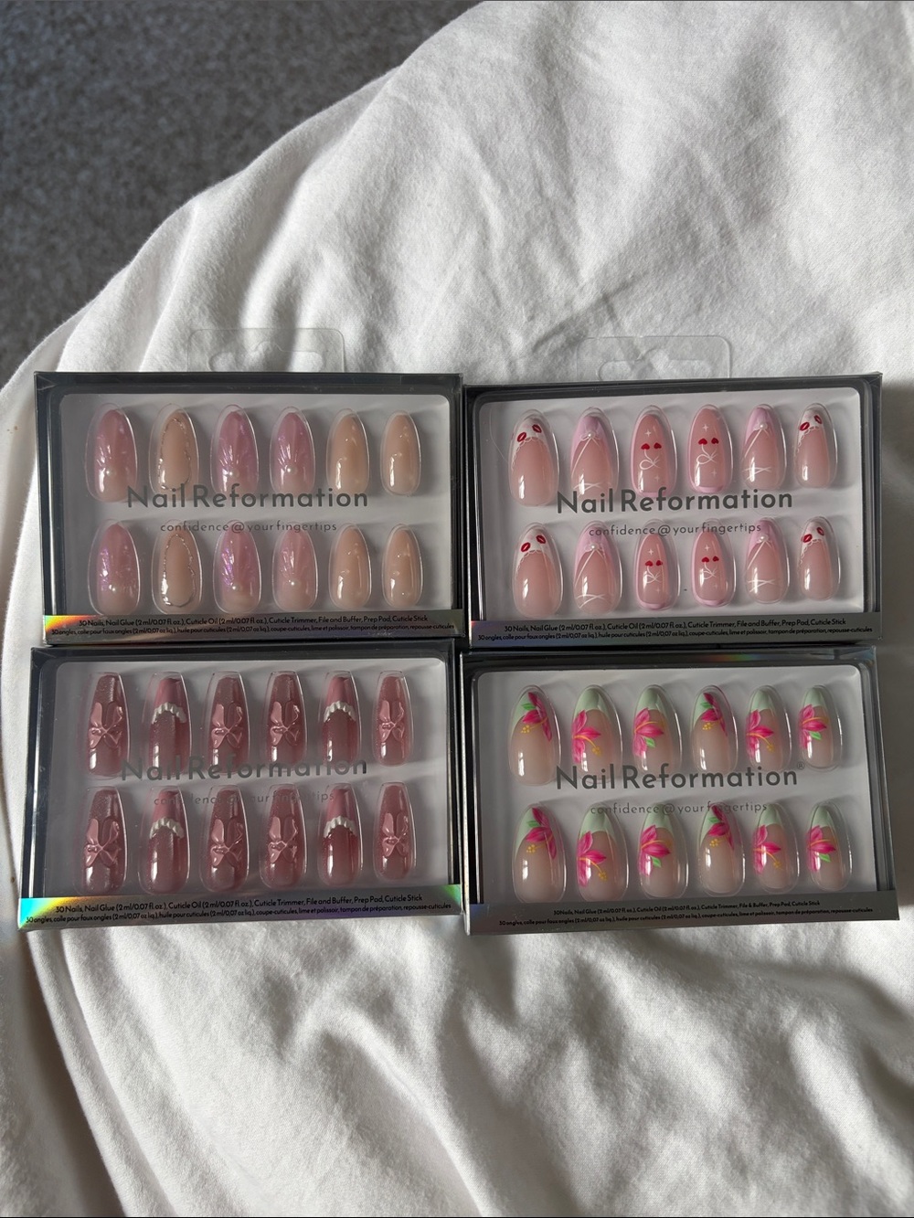 4 x Nail Reformation Pink Press-On Nail Collection